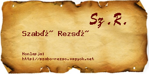 Szabó Rezső névjegykártya