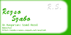 rezso szabo business card